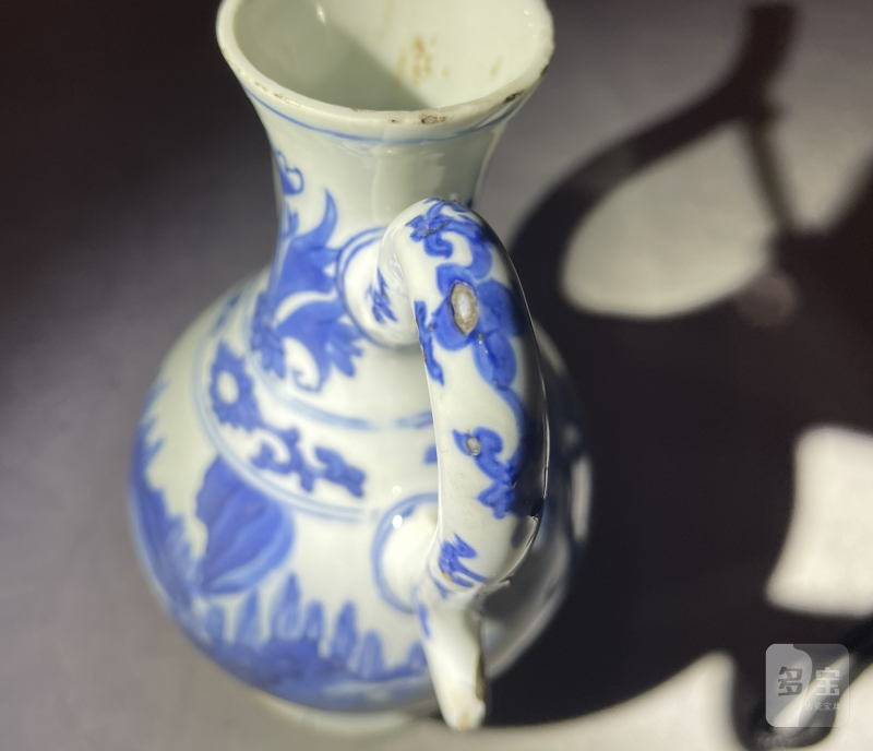 明崇祯 青花山水纹执壶 - 图9